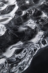 Leinwandbilder - Abstract Close Up Of Dynamic Water Surface with Flowing Liquid Motion in Dark Monochrome