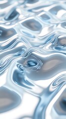 Leinwandbilder - Abstract Metallic Liquid Surface with Blue Tones and Shiny Reflections Creating a Wavy Texture Pattern Background