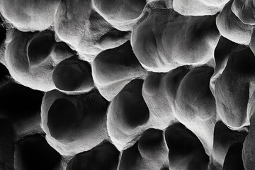 Aufkleber - Abstract Monochrome Cellular Texture Pattern Background in Black and White Macro Shot