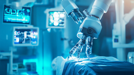 Wall Mural - a robotic surgery specialist developing ai assisted surgical robots for precision operations, operat