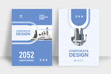 Wall Mural - city background business book cover design template