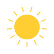 © MariiaMart - A yellow sun with rays of light shining on it. The sun is the center of the image and the rays of light are coming from it. Concept of warmth and brightness, as the sun is a symbol of light