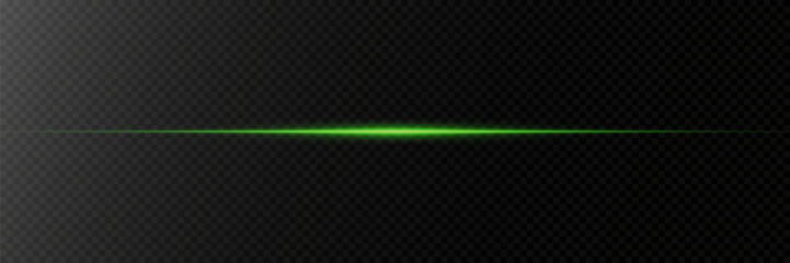 Wall Mural - green light horizontal lines of light. laser beam effect.