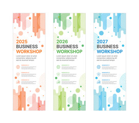 Wall Mural - set of business banner design templates in modern, geometry, abstract shape pattern style for school