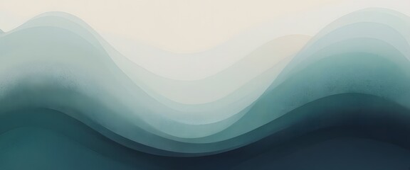 Aufkleber - Serene Gradient Background, Soft Beige To Teal, A Calming Abstract Texture. Ideal For Digital Art Projects, Presentation Backdrops, And Adding Depth To Design Elements.