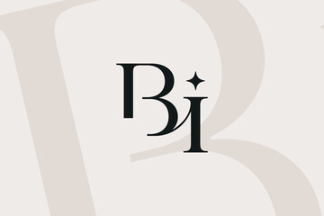 Wall Mural - bi or ib letter logo icon design. classic style luxury initials monogram.