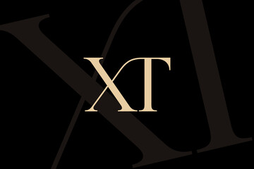 Wall Mural - xt or tx letter logo icon design. classic style luxury initials monogram.