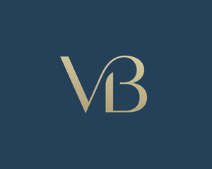Fototapete - VB letter logo icon design. Classic style luxury initials monogram.