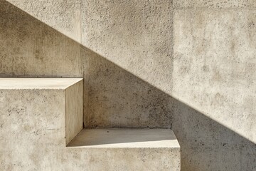 Fototapete - Structured minimalistic pattern of abstract layered shadows with neutral tones creating an elegant sense of depth in a contemporary setting
