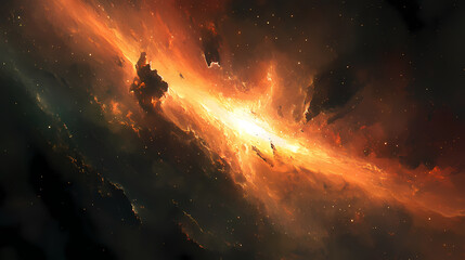 Wall Mural - in the vast expanse of space, a black hole devours everything in its path. devoured light. illustrat