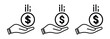 © Oliver Vandenberg - Dollar coin on open hand icon vector illustration