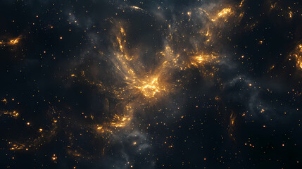 Wall Mural - vibrant night sky with golden fireworks bursting, creating a celebratory atmosphere with a gradient 