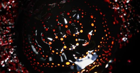 Wall Mural - mesmerizing alcohol ink blending and mixing are producing abstract dark art with orange and black co