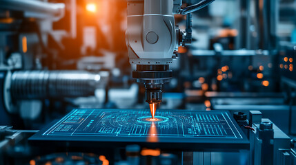 Wall Mural - an ai powered predictive maintenance system for industrial machinery, real-time analysis detecting f