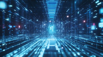 Wall Mural - an ai powered quantum computing system, quantum processors analyzing complex data at unprecedented s