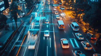 Wall Mural - an ai powered real time traffic management system, optimizing vehicle flow and reducing congestion i
