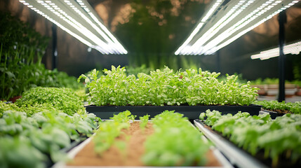 Wall Mural - an ai powered smart garden system, adjusting irrigation and lighting for optimal plant growth based 