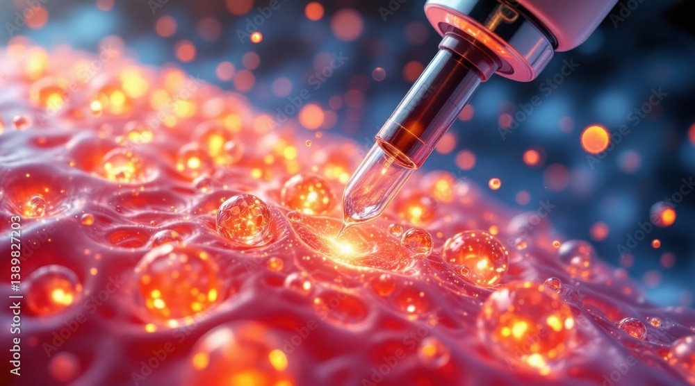 Pipette Placing Regenerative Agents in Bioactive Solutions Stock ...