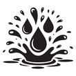 © firoz - Water drops and splash Vector Black silhouettes in simple doodle style. Set different liquid shapes. with white background