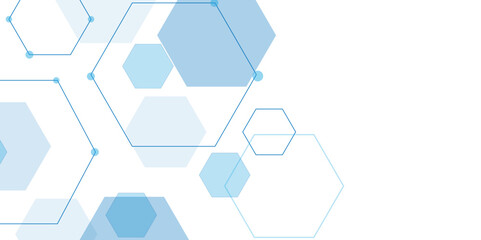 Abstract hexagon white background with shadow .white background Futuristic blue neon honeycombs. Modern technology design. Vector illustration.	
