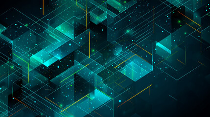 Wall Mural - technology network blue background