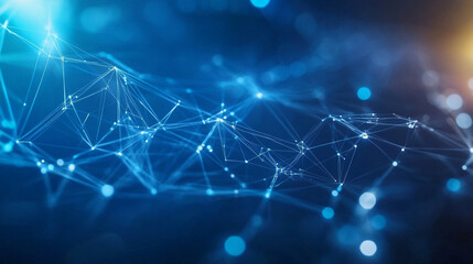A science-driven abstract background  Dynamic network wave and particle communication. Modern tech design 