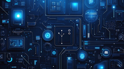 Wall Mural - circuit board technology background