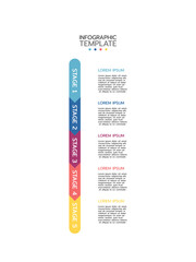 Wall Mural - 5 elements placed in vertical row. concept of 5 successive steps of project development process. fla
