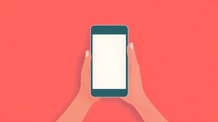 Wall Mural - hands holding a smartphone with blank screen, mobile app design and user interface concept