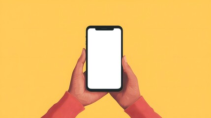 Wall Mural - hands holding smartphone with blank screen for mobile app design concept
