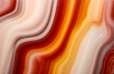 Leinwandbilder - Abstract background with flowing, wavy lines creates a marble-like texture. Warm color palette of reds, oranges, and creams blend smoothly, evoking a natural stone or mineral surface.