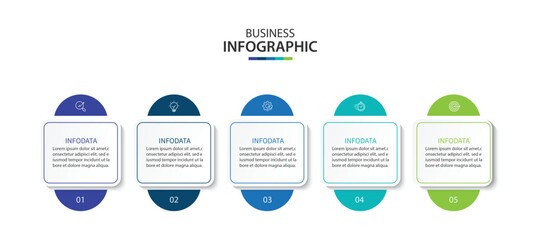 Wall Mural - design template for vector infographic labels with icons and 5 options or steps.