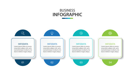 Wall Mural - design template for vector infographic labels with icons and 4 options or steps.