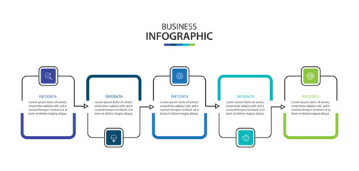Wall Mural - design template for vector infographic labels with icons and 5 options or steps.