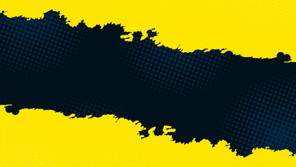 Canvas Print - yellow background with dark diagonal stripes across it and non-contrast halftone dots.