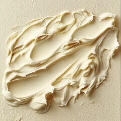 Aufkleber - Creamy texture application on a smooth canvas creates an artistic effect resembling whipped cream or frosting