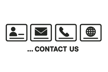 Leinwandbilder - Contact options displayed with line vector icons for easy connection and communication