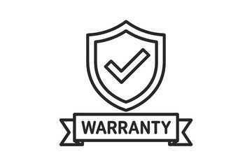 Aufkleber - Warranty shield icon design with checkmark symbol representing reliability and assurance for products and services