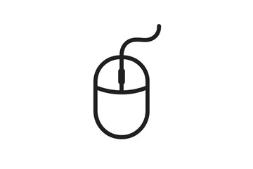 Leinwandbilder - Simple line vector icon of a computer mouse designed for digital interface and web applications