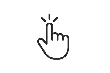 Aufkleber - Hand indicating a touch or click action in a minimalist line vector design suitable for various digital applications