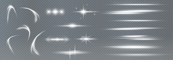 Aufkleber - Bright and festive abstract light effect featuring sparkles, glow, sunbeams, and flare. Ideal for party, sunrise, and magical designs. Vector wallpaper with dynamic motion and radiance