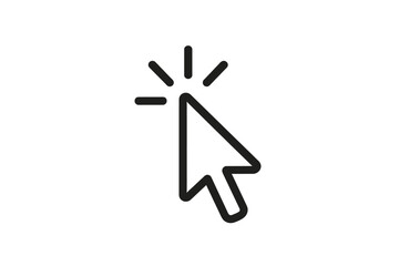 Leinwandbilder - Stylized line vector icon representing a computer cursor with a click effect indicating user interaction