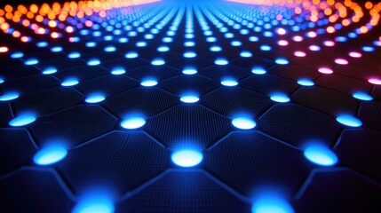 Wall Mural - futuristic led panel glowing in vibrant colors