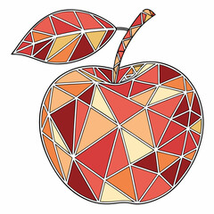 Wall Mural - Mosaic apple made from geometric colorful shapes, abstract clip art