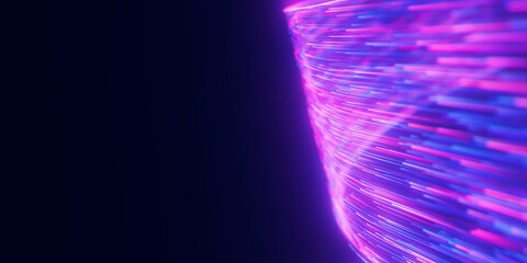 Wall Mural - closeup of bigdata light speed flow. abstract digital data stream of quantum computing. cyberspace o