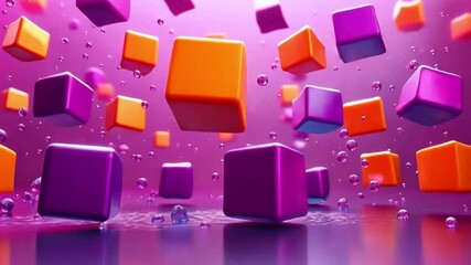 Wall Mural - colorful cube explosion: a vibrant explosion of dynamic, multicolored cubes dances against a backdro
