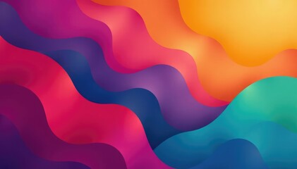 Wall Mural - Geometric shapes create a flowing, colorful seamless backdrop, bold, website