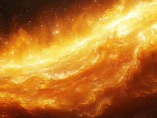 Poster - A vibrant and dynamic image of a fireball in the sky