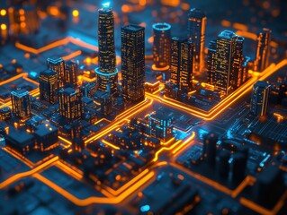 Fototapete - Urban Infrastructure Planning and Design