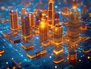 Fototapete - Urban Landscape of a Modern City